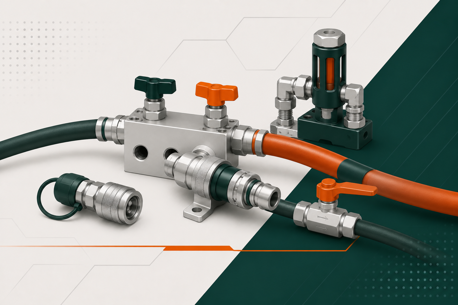 Mold coolant valve and connection components